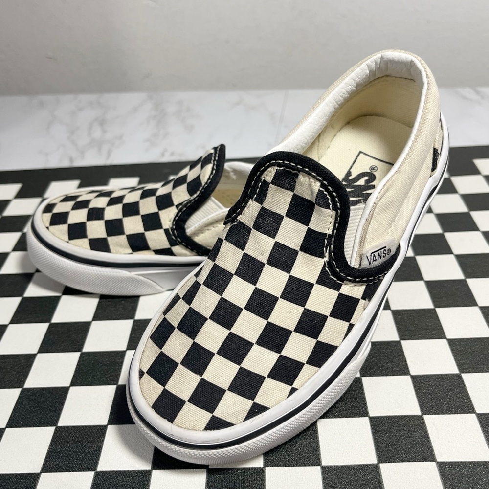 Vans Kids Black and White Checkered Sneakers